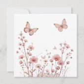 Elegante Bloemen Vlinder bruiloft uitnodiging (Achterkant)