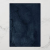 Elegante Bloemen Vlinder Marine Goud Quinceanera Folie Uitnodiging (Achterkant)