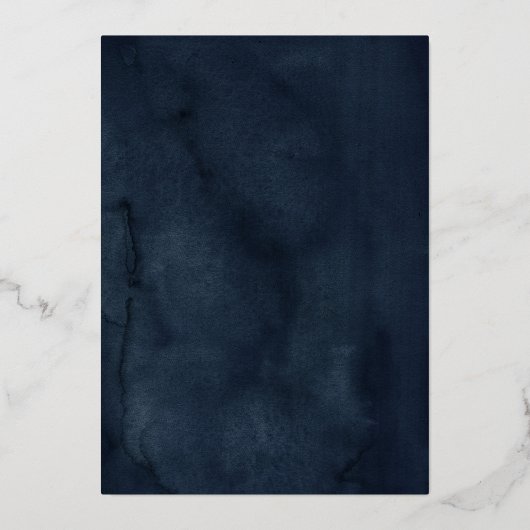 Elegante Bloemen Vlinder Marine Goud Quinceanera Folie Uitnodiging (Achterkant)