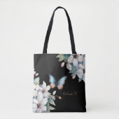 Elegante Bloemen Vlinder Moederdag Canvas tas (Voorkant)