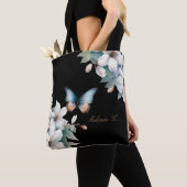 Elegante Bloemen Vlinder Moederdag Canvas tas (Dichtbij)