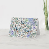 Elegante Bloemen & Vlinders Verjaardag Kaart (Achterkant)