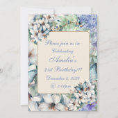 Elegante bloemen & vlinders verjaardag kaart (Voorkant)