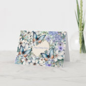 Elegante Bloemen & Vlinders Verjaardag Kaart (Voorkant)