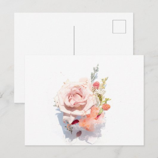 Elegante bloemen voor Valentijnsdag Feestdagenkaart (Voorkant / Achterkant)