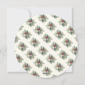 Elegante Bloemen Vrolijk Kerstfeest Gepersonalisee Feestdagenkaart (Achterkant)