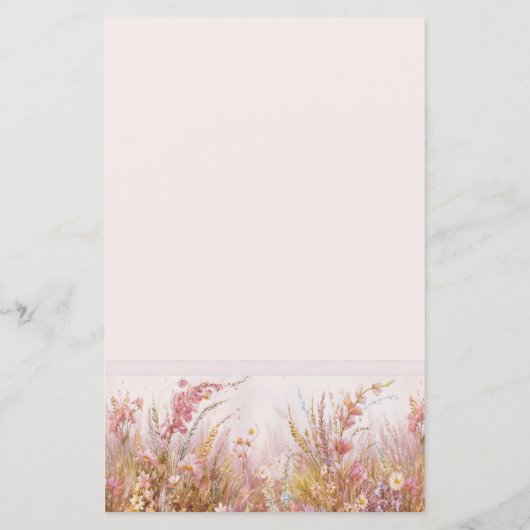 Elegante Bloemen Vrouwelijk Persoonlijk Briefpapie (Achterkant)