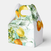 Elegante bloemen & vruchten aquarel zomer bruiloft bedankdoosjes (Achterkant)