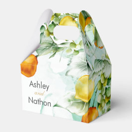 Elegante bloemen & vruchten aquarel zomer bruiloft bedankdoosjes