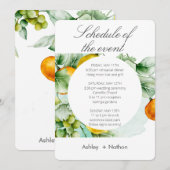 Elegante bloemen & vruchten aquarel zomer bruiloft kaart (Voorkant / Achterkant)