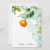 Elegante bloemen & vruchten aquarel zomer bruiloft kaart (Achterkant)