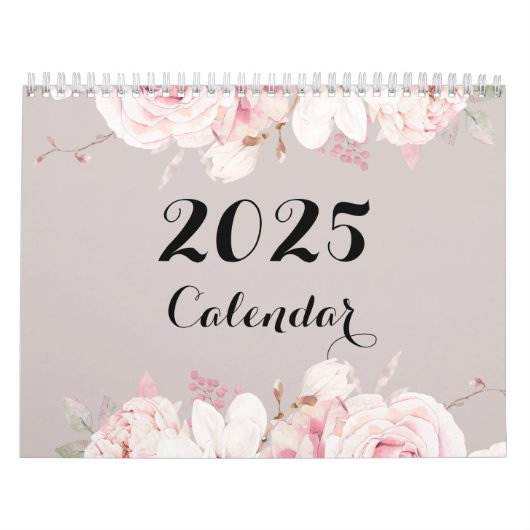 Elegante Bloemen Wandkalender 2025 Kalender (Hoes)