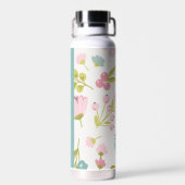 Elegante Bloemen Waterfles (Achterkant)