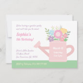 Elegante Bloemen Watering Can Garden Verjaardagsfe Kaart (Voorkant)