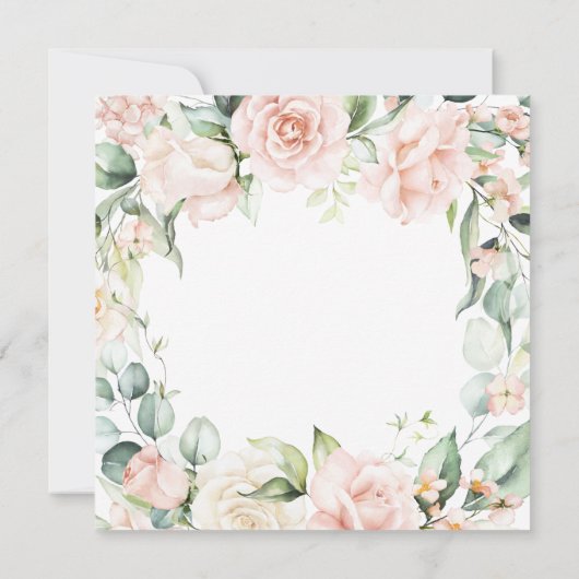 Elegante Bloemen Waterverf Baby shower Uitnodiging (Achterkant)