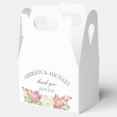 Elegante Bloemen Waterverf bruiloft wit Bedankdoosjes (Geopend)