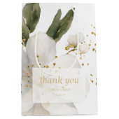 Elegante Bloemen Waterverf Dank u Bruiloft Medium Cadeauzakje (Voorkant)