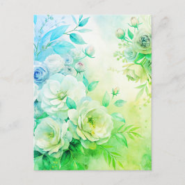 Elegante Bloemen Waterverf Dank u Kaart Custom