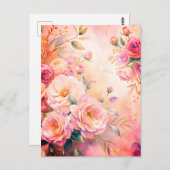 Elegante Bloemen Waterverf Dank u Kaart Custom (Voorkant / Achterkant)