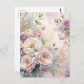 Elegante Bloemen Waterverf Dank u Kaart Custom (Voorkant / Achterkant)