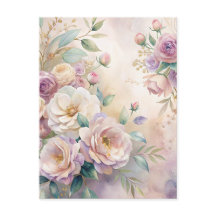 Elegante Bloemen Waterverf Dank u Kaart Custom