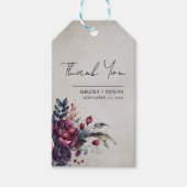 Elegante Bloemen Waterverf Dank u Label Cadeaulabel (Voorkant)