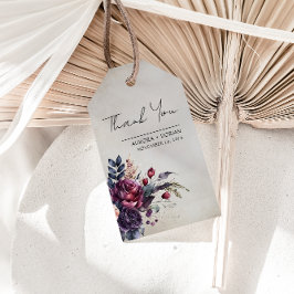 Elegante Bloemen Waterverf Dank u Label Cadeaulabel