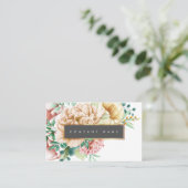 Elegante Bloemen Waterverf Eenvoudig Monogram Visitekaartje (Staand voorkant)