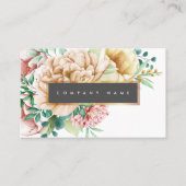 Elegante Bloemen Waterverf Eenvoudig Monogram Visitekaartje (Voorkant)