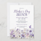 Elegante Bloemen Waterverf Moederdag Brunch Kaart (Voorkant)