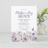 Elegante Bloemen Waterverf Moederdag Brunch Kaart (Staand voorkant)