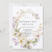 Elegante Bloemen Waterverf Moederdag Brunch Kaart (Voorkant)