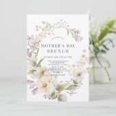 Elegante Bloemen Waterverf Moederdag Brunch Kaart (Staand voorkant)