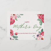 Elegante Bloemen Waterverf Moederdag Kaart – Roze (Voorkant / Achterkant)