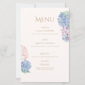 Elegante Bloemen  Waterverf pioenrozen Menu (Achterkant)