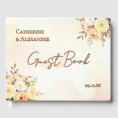 Elegante Bloemen Waterverf Rozen bruiloft Gastenboek (Voorkant)