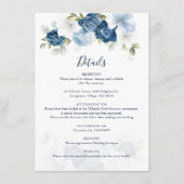 Elegante Bloemen Waterverf Trouwdetails Informatiekaartje (Voorkant)