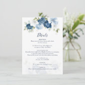 Elegante Bloemen Waterverf Trouwdetails Informatiekaartje (Staand voorkant)
