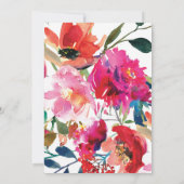 Elegante Bloemen Waterverf Tuin Formele Bruiloft Kaart (Achterkant)