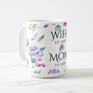 Elegante bloemen waterverf wilde bloemen moeder vr koffiemok