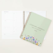 Elegante Bloemen Waterverf Wildflowers Minimal Planner (Display)