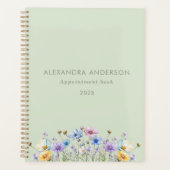 Elegante Bloemen Waterverf Wildflowers Minimal Planner (Voorkant)