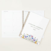 Elegante Bloemen Waterverf Wildflowers Minimal Planner (Display)