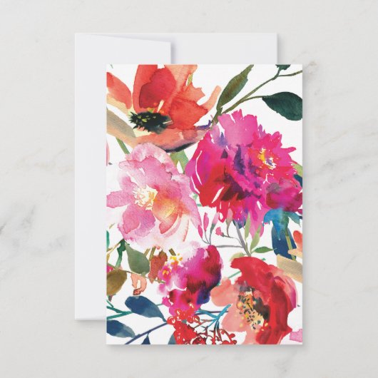 Elegante Bloemen Waterverf Wit Goud Huwelijk RSVP (Achterkant)