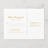 Elegante Bloemen Waterverf Wit Goud Huwelijk RSVP Uitnodiging Briefkaart (Achterkant)