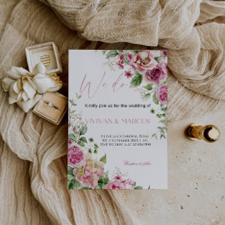 Elegante Bloemen "We Do" Trouwfeest Kaart