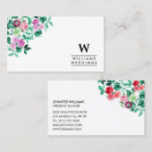 Elegante Bloemen Wedding Event Planner Visitekaartje (Voorkant / Achterkant)