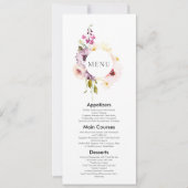Elegante Bloemen Wedding Menu Uitnodiging (Voorkant)