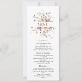 Elegante Bloemen Wedding Menu Uitnodiging (Voorkant)