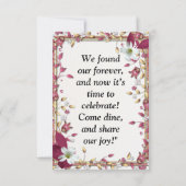 Elegante Bloemen Wedding Party Uitnodiging (Achterkant)